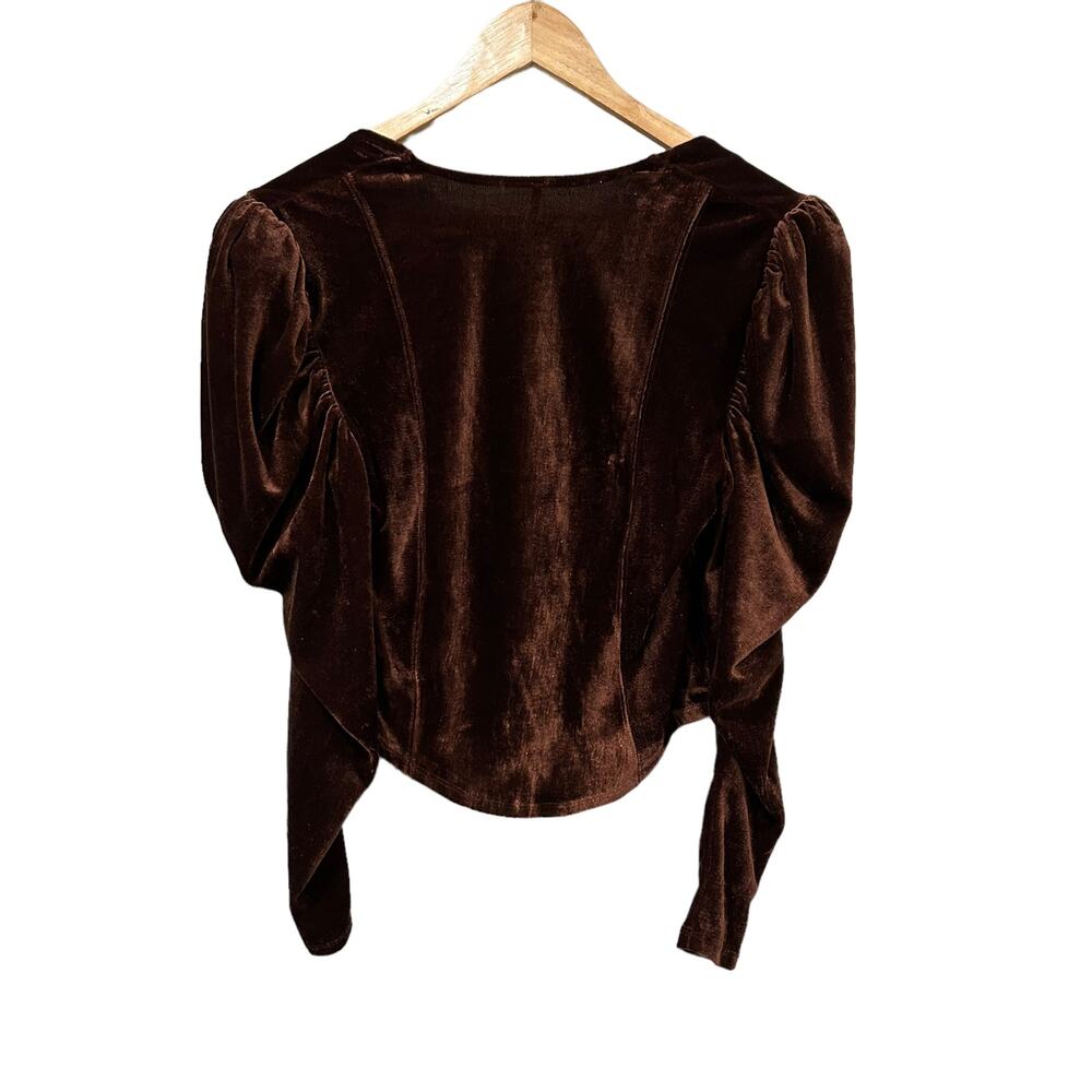 NEW Free People Hold Me Brown Velvet Top Size Large - Picture 4 of 5